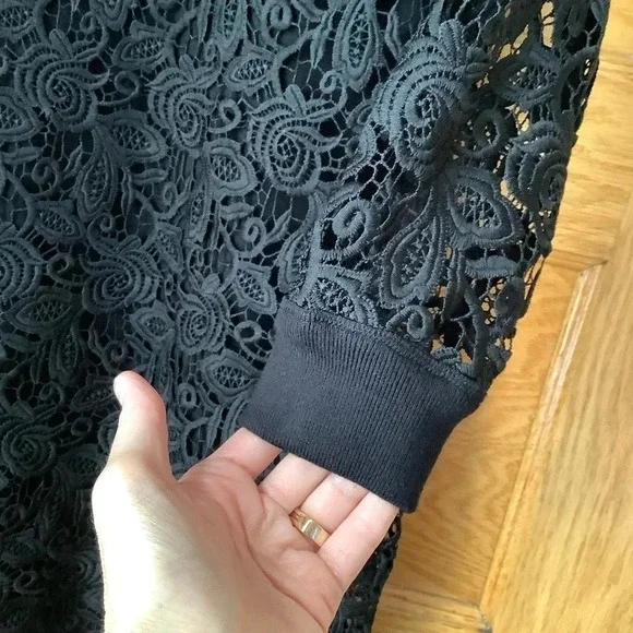 WILFRED Black Floral Lace Cocktail Dress Size XS - Picture 8 of 13